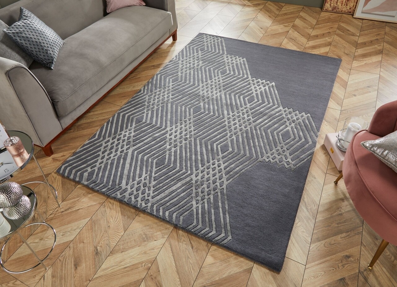 Covor Diamond Grey, Flair Rugs, 120 x 170 cm, poliester, gri - imagine 4